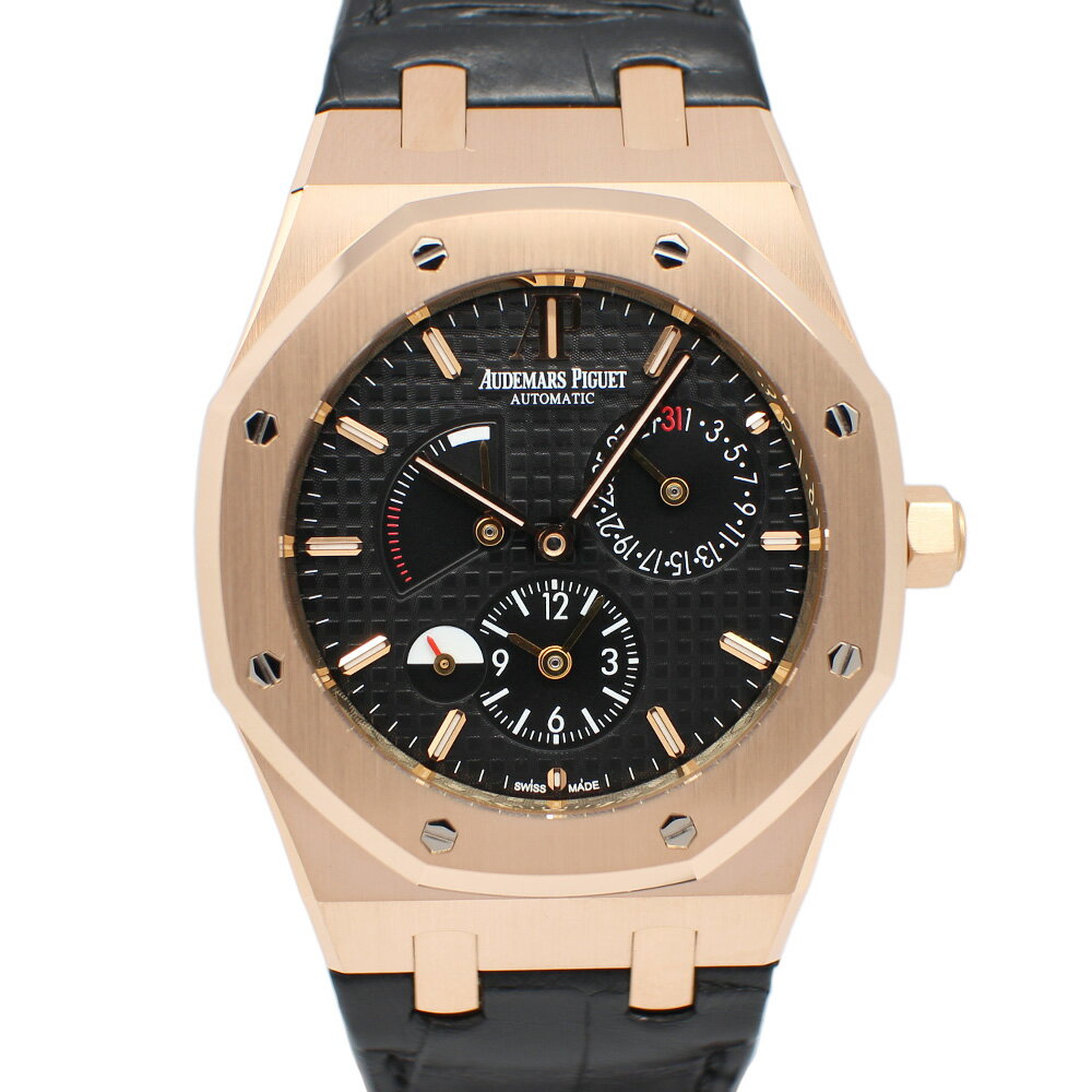 【名古屋】【AUDEMARS PIGUET】オーデマピゲ ロイヤルオーク デュアルタイム 26120OR.OO.D002CR.01 ブラック PG 革 自動巻き メンズ 保証書付き【中古】