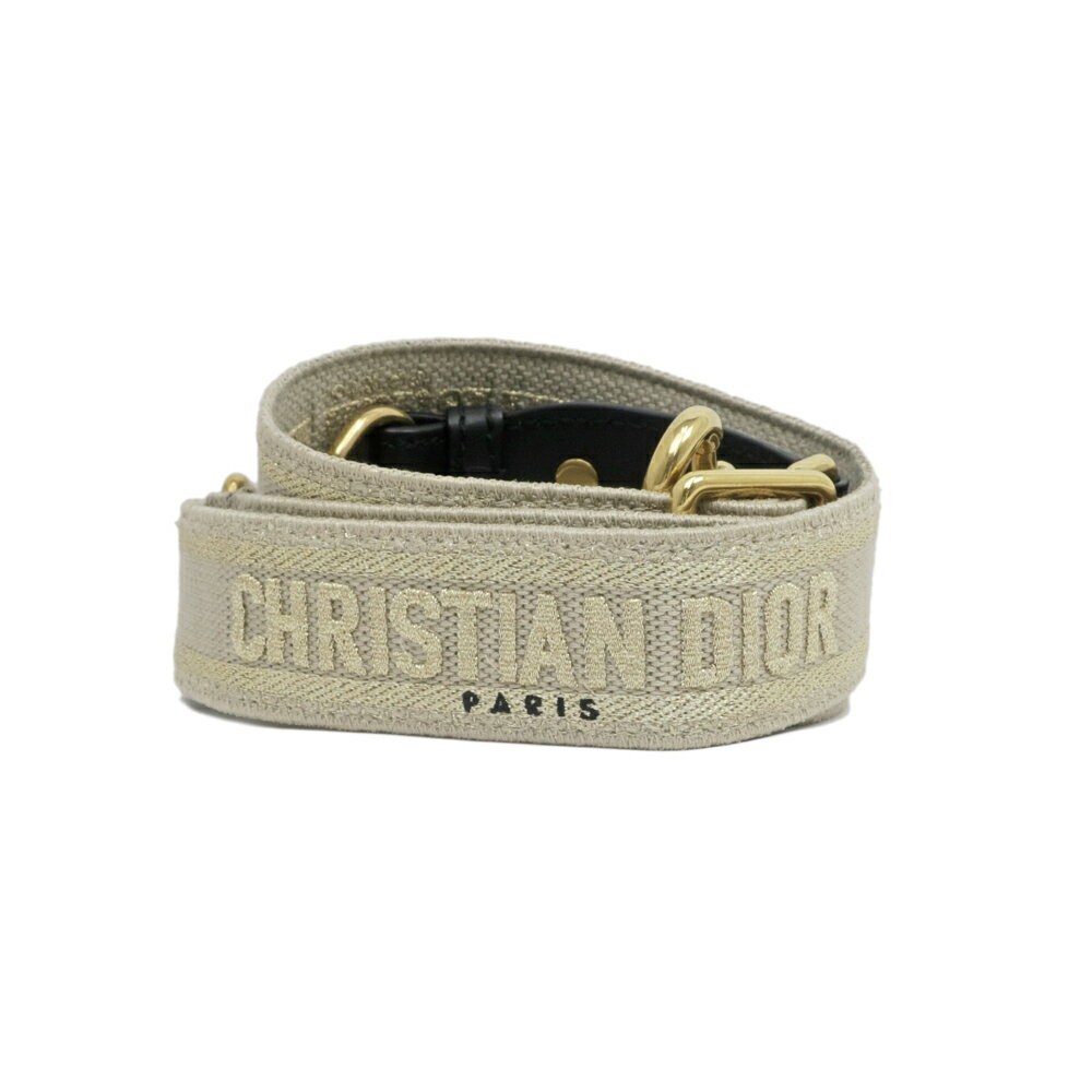 【最大3万円クーポン 5/9 20:00~】【名東】【CHRISTIAN DIOR】ディオール エンブロイダリー ショルダーストラップ バッグ用 グレージュ..