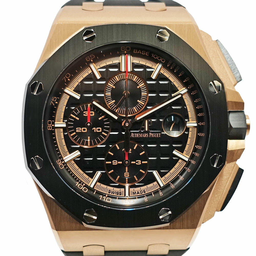 【栄】【AUDEMARS PIGUET】オーデマピゲ ロイヤルオーク オフショア クロノグラフ 44mm 26401RO.OO.A002CA.02 ブラック PG セラミック ラバー 自動巻き メンズ 腕時計【メーカー修理済み】【中古】