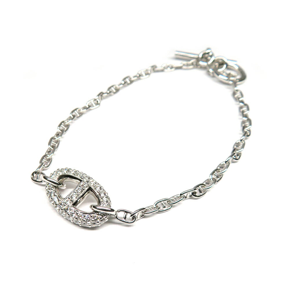 【最大3万円クーポン 4/14 20:00~】【名古屋】【HERMES】エルメス ブレスレット ニューファランドール シェーヌダンクル ST K18WG 750WG ホワイトゴールド パヴェダイヤモンド 2020年製造 メンズ レディース ジュエリー アクセサリー 洗浄済み【中古】のサムネイル