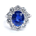 【最大3万円クーポン 5/1~3】【栄】【JEWELRY】Pt900 非加熱 サファイヤ 4.959ct ダイヤモンド 1.84ct NO HEAT デザイン リング 指輪 プラチナ 高級 ジュエリー【中古】