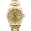 【最大3万円クーポン 5/9 20:00~】【栄】【ROLEX】ロレックス デイデイト 18348A W番 シャンパン 750 18K YG メンズ 腕時計 自動巻き ダイヤモンド【仕上げ済み】【中古】