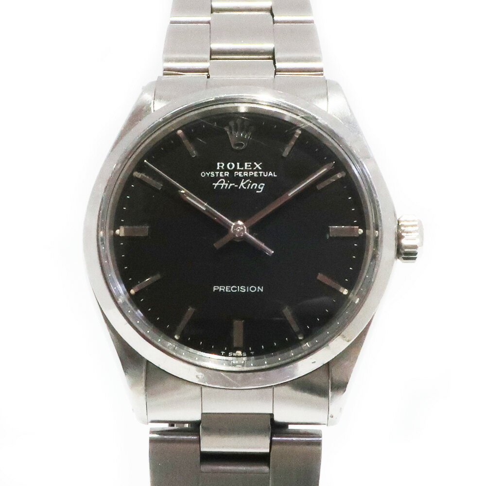 【天白】【ROLEX】ロレックス 腕時計 エアキング 5500 1970年頃 自動巻き 34mm メンズ ステンレススチール 黒文字盤 国際サービス保証書【中古】