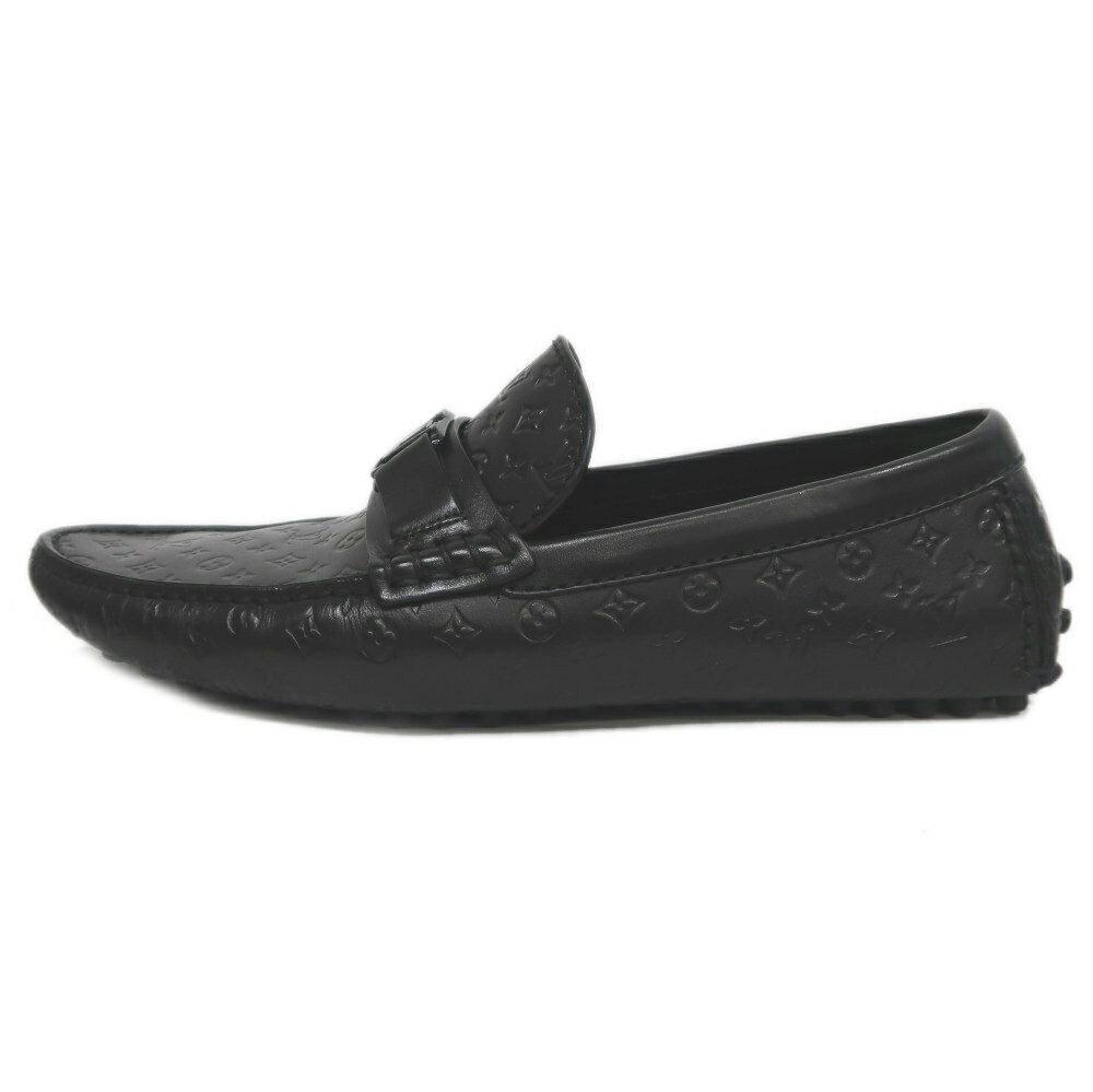 【名東】【LOUIS VUITTON】ルイヴィトン ホッケンハイム ラインスニーカー 1ABM51 黒 サイズ7 ドライヴィングシューズ メンズシューズ【中古】