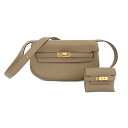 【最大3万円割引クーポン 5/1~】【天白】【HERMES】エルメス ケリームーブ エトゥープ スイフト グレージュ系 ゴールド金具 ショルダーバッグ ケリーム...