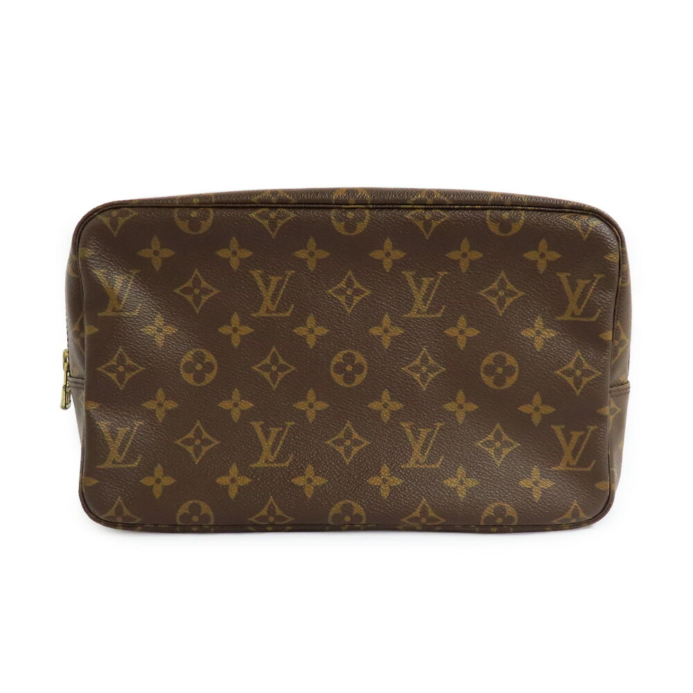 【名古屋】【LOUIS VUITTON】ルイヴィトン トゥルース トワレット28 M47522 モノグラム 化粧ポーチ 小物 クラッチバッグ セカンドバッグ アクセサリー ブラウン レザー レディース ユニセックス【中古】