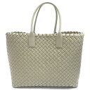 【最大3万円割引クーポン 5/1~】【栄】【BOTTEGA VENETA】ボッテガヴェネタ ラージ カバ トートバッグ ベージュ シルバー金具 イントレチャート...