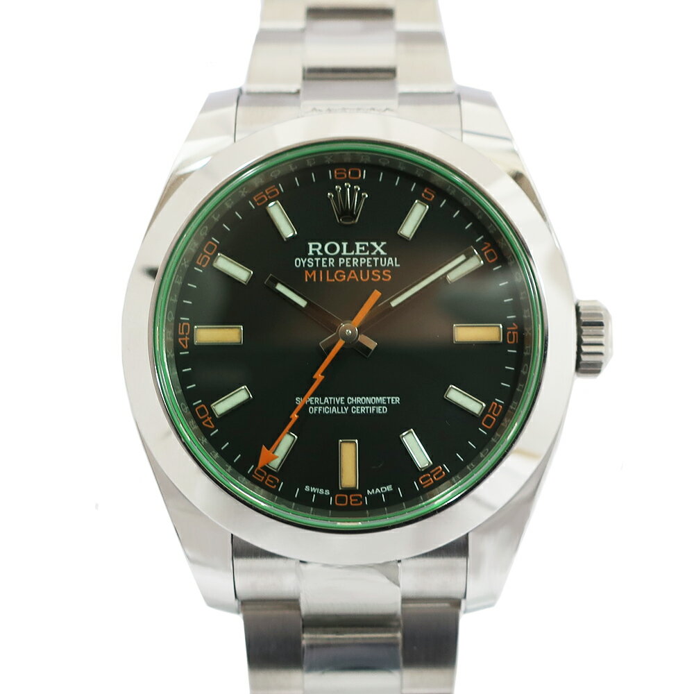 【天白】【ROLEX】ロレックス ミルガウス グリーンガラス 116400GV ステンレス ランダム ...