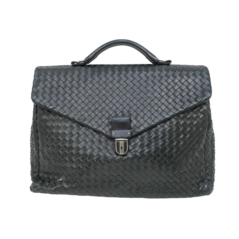 【名東】【BOTTEGA VENETA】ボッテガヴェネタ ビジネスバッグ ハンド イントレチャート 鍵欠品 ブラック 黒 113095 メンズ【中古】