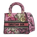 【最大3万円割引クーポン 5/1~】【名古屋】【CHRISTIAN DIOR】ディオール Lady D-Lite トワルドゥジュイ ヴォヤージュ レディディーライト ミディアム M0565OEUP75E ピンク ビビッド Dライト アニマル柄 ハンドバッグ【未使用】【中古】(4)