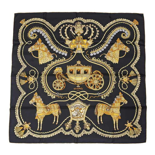 【名東】【HERMES】エルメス カレ90 スカーフ PAPEROLES シルク100% ブラック ゴールド 小物 レディース 女 その他【中古】 【名東】【HERMES】エルメス カレ90 スカーフ PAPEROLES シルク100% ブラック ゴールド 小物 レディース 女 その他【中古】