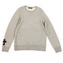 【最大3万円割引クーポン 5/1~】【天白】【CHROME HEARTS】クロムハーツ スウェット クロスパッチ 裏起毛 グレー コットン トレーナー 長袖 セ...