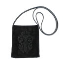 【天白】【CHROME HEARTS】クロムハーツ ショルダーバッグ ブラック ダガーモチーフ スエード レザー バッグ 鞄 メンズ レディース【中古】