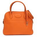 【最大3万円割引クーポン 5/1~】【栄】【HERMES】エルメス バッグ Bolide ボリード31 オレンジ/シルバー金具 トリヨンクレマンス □L刻印 2...