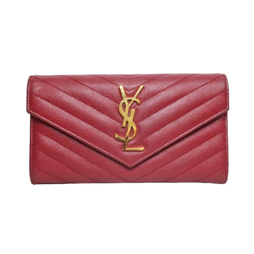 【名東】【SAINT LAURENT】サンローラン 二つ折り長財布 ワインレッド 赤 ウォレット 372264 その他【中古】 【名東】【SAINT LAURENT】サンローラン 二つ折り長財布 ワインレッド 赤 ウォレット 372264 その他【中古】