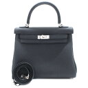 【最大3万円割引クーポン 5/1~】【天白】【HERMES】エルメス ケリー25 B刻印 ハンドバッグ トゴ シルバー金具 2023年 ブラック トゴ レザー ...