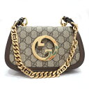 【最大3万円割引クーポン 5/1~】【栄】【GUCCI】グッチ ブロンディー ミニショルダーバッグ GGスプリームキャンバス レザー ベージュ ゴールド金具 レ...