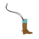 【名東】【HERMES】エルメス チャーム パドック ブーツ ナチュラルサブレ ブルーサンシール シルバー金具 ブラウン ライトブルー バッグチャーム 小物【中...