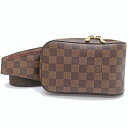 【天白】【LOUIS VUITTON】ルイヴィトン ダミエ ジェロニモス N51994 ボディバッグ エベヌ ブラウン ゴールド金具 ウエストポーチ【中古】