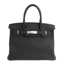 【最大3万円割引クーポン 5/1~】【名古屋】【HERMES】エルメス バーキン 30 ブラック シルバー金具 トゴ W刻印 ハンドバッグ レディース【新品】【...