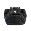 【最大3万円割引クーポン 5/1~】【天白】【CHANEL】シャネル バッグパック リュック マトラッセ ブラック シルバー金具 ラムスキン チェーン リュック...