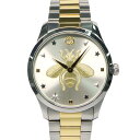 【最大3万円割引クーポン 5/1~】【名古屋】【GUCCI】グッチ G-タイムレスウォッチ 38mm YA1264131 シルバー Bee SS ゴールドPVD...
