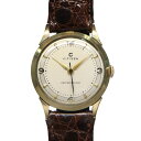 【最大3万円割引クーポン 5/1~】【名古屋】【CITIZEN】シチズン センターセコンド アイボリー SS/K14GF レザー 手巻 11石 1950年代 ユ...