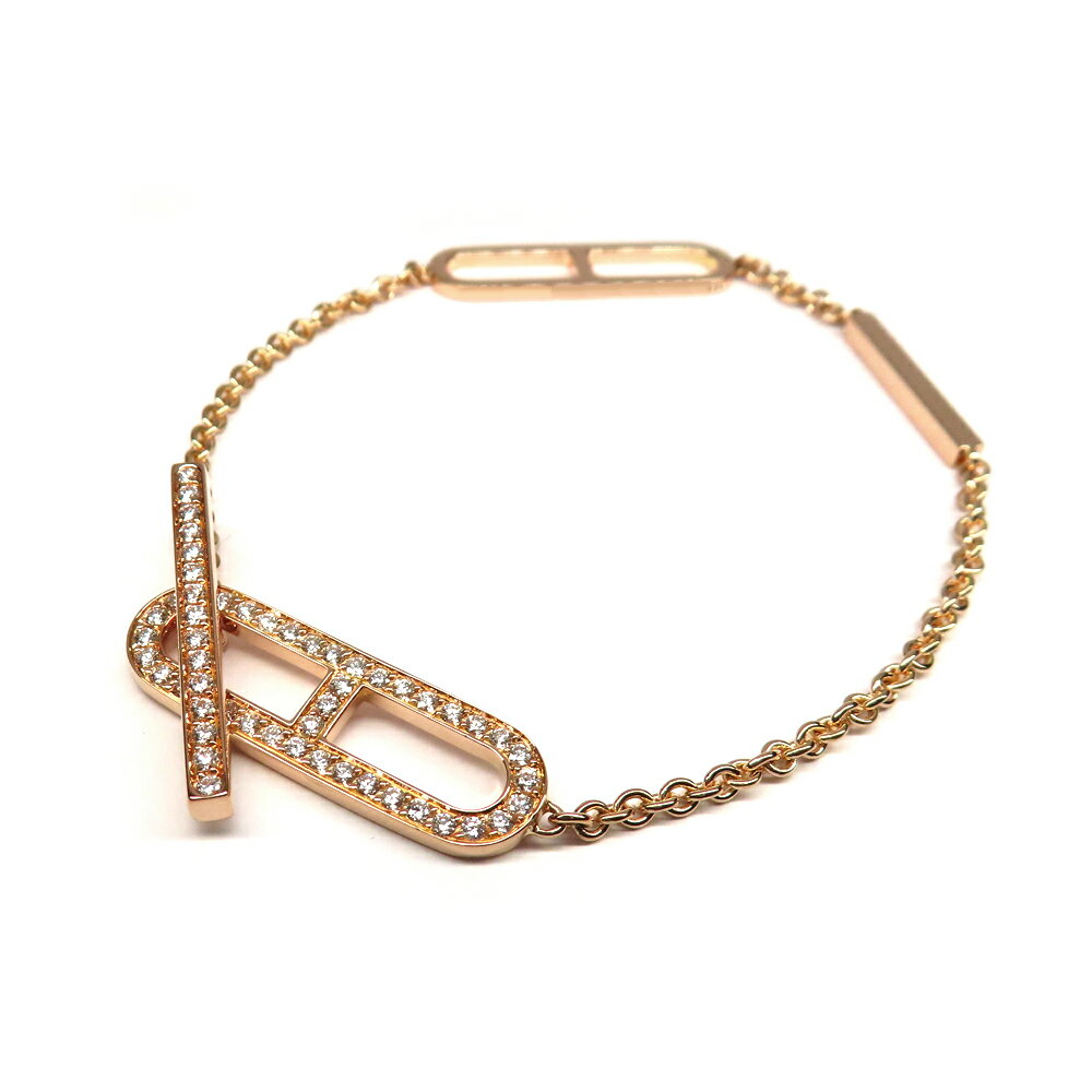 【名古屋】【HERMES】エルメス ブレスレット エヴァー シェーヌダンクル ST Au750 K18PG RG ピンクゴールド ダイヤモンド D0.37ct レディース ジュエリー アクセサリー 美品【仕上げ済】【中古】