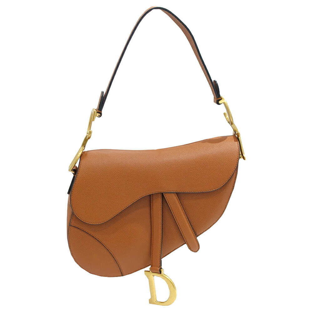 【最大5万円割引クーポン ~4/11】【栄】【DIOR】ディオール サドルバッグ SADDLE ブラウン 茶色 ゴールド金具 M0446CBAA_43MU レザー ショルダーバッグ 女性 レディース 2021年 国内購入 保証書 袋【中古】