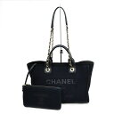 【最大3万円割引クーポン 5/1~】【名東】【CHANEL】シャネル ドーヴィル スモールショッピング トート バッグ AS3257 ブラック GL金具 2wa...