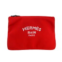 【天白】【HERMES】エルメス ポーチ ネオバン トゥルースフラットPM コスメポーチ レッド ポリアミド バッグ 小物 レディース【中古】