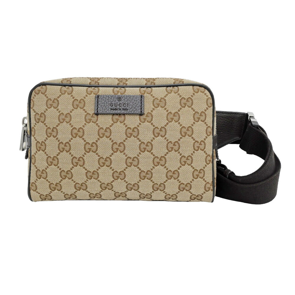 楽天質ウエダ【最大3万円割引クーポン 6/15~】【名東】【GUCCI】グッチ ウエストバッグ ボディバッグ ベージュ ブラウン シルバー金具 GGキャンバス 449174 メンズ レディース【中古】