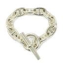 【最大3万円割引クーポン 5/1~】【栄】【HERMES】エルメス Ag925 シェーヌダンクルTGM ブレスレット 11コマ SV925 シルバー チェーン ...