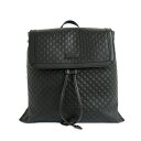 【名古屋】【GUCCI】グッチ バックパック 607993 マイクログッチシマ リュック ブラック ゴールド金具 レザー レディース メンズ アウトレット品【中古】