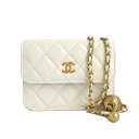 【最大4万円割引クーポン 5/28 10:00~】【名古屋】【CHANEL】シャネル マトラッセ チェーンショルダーポーチ ポシェット ホワイト ゴールド金具 31番台 白 ラムスキン クロスボディ 斜め掛け レディース【中古】(4)
