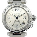 【栄】【CARTIER】カルティエ 腕時計 パシャC メリディアン GMT 35mm W31029M7 シルバー文字盤 自動巻き SS レディース メンズ 男女...