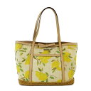 【天白】【KATE SPADE】ケイトスペード NEW YORK トートバッグ レモン柄 フルーツモチーフ カゴトートバッグ ナチュラル レディース 女性 鞄【...