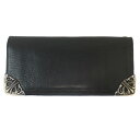 【最大3万円割引クーポン 5/9 20:00~】【天白】【CHROME HEARTS】クロムハーツ 長財布 シングルフォールド ブラック SV925 シルバー金具 レザー ロングウォレット メンズ レディース 財布【中古】(4)