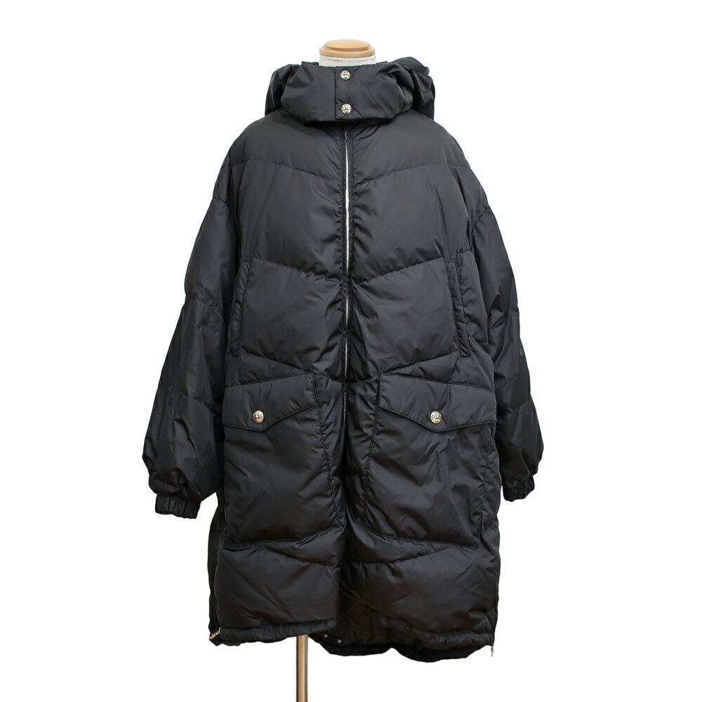 【天白】【CHROME HEARTS】クロムハーツ クイーンズロングコート QUEENS LONG COAT ダガージップ ブラック Mサイズ アウター アパレル 服【未使用】【中古】