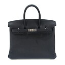 【最大3万円割引クーポン 7/1~】【栄】【HERMES】エルメス ハンドバッグ Birkin バーキン25 ブラック シルバー金具 ノワール W刻 レディース...