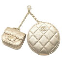 【最大3万円割引クーポン 5/1~】【栄】【CHANEL】シャネル 2024 イヤーズギフト シャンパンゴールド マトラッセ ラウンド チェーンショルダー Ai...