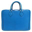 【最大3万円割引クーポン 5/1~】【栄】【HERMES】エルメス バッグ ポルトドキュマン プリュム ブルーカラー SV金具 レザー □Q刻 2013年 ビジ...