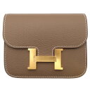 【天白】【HERMES】エルメス コンスタンススリム エトゥープ ゴールド金具 エバーカラー ウォレット 財布 W刻印 レザー 小物 【新品】【未使用】【中古】
