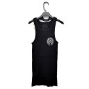 【最大3万円割引クーポン 5/1~】【名東】【CHROME HEARTS】クロムハーツ タンクトップ バックホースシュープリント Sサイズ ブラック ホワイト ...