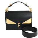 【最大3万円割引クーポン 5/1~】【名古屋】【FENDI】フェンディ モンスター キャナイ 2Wayショルダー 8BT283 ブラック レザー レディースハン...