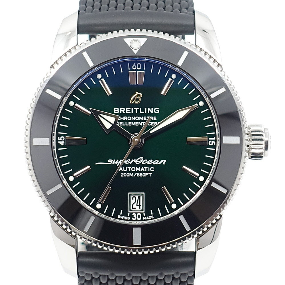 【最大3万円割引クーポン 7/1~】【栄】【BREITLING】ブライトリング 腕時計 スーパーオーシャン ヘリテージ B20 42mm AB2010121L1S1 グリーン文字盤 自動巻き SS/ラバーベルト 男性 メンズ 保証書 箱【中古】