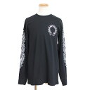 【最大3万円割引クーポン 5/1~】【天白】【CHROME HEARTS】クロムハーツ サーマル 長袖 フローラル ホースシュー ブラック ロゴプリント 表記サ...