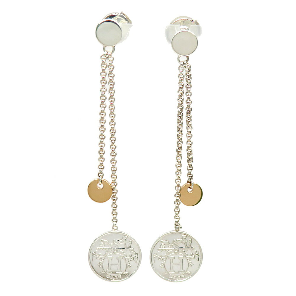 【名古屋】【HERMES】エルメス ピアス エクスリブリス PM H120540B シルバー ローズゴールド 925 750 PG 一対 2019年製造 レディース アクセサリー ジュエリー【仕上げ済】【中古】のサムネイル