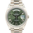 【名古屋】【ROLEX】ロレックス デイデイト 40 228239 ランダム オリーブグリーン ローマ WG 自動巻き メンズ 保証書付き 2017年【中古】