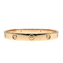 【名古屋】【CARTIER】カルティエ ブレスレット バングル ラブ ブレス 4PD ハーフダイヤモンド LOVE #17 B6035917 K18PG ピンク...